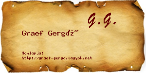 Graef Gergő névjegykártya